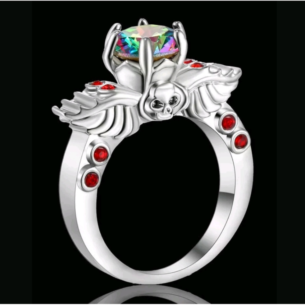 Size 8 rainbow topaz ring